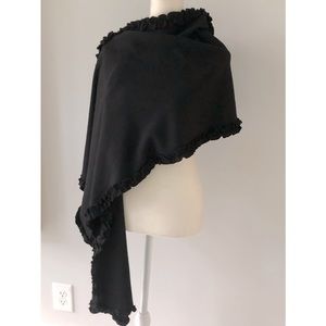 Black Ruffle Edged Shawl